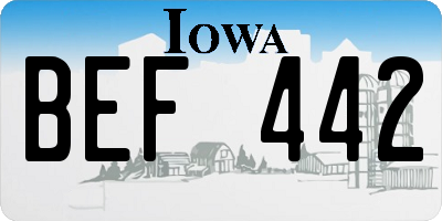 IA license plate BEF442
