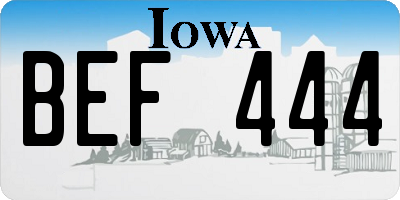 IA license plate BEF444