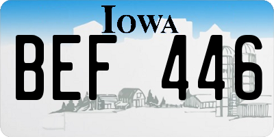 IA license plate BEF446