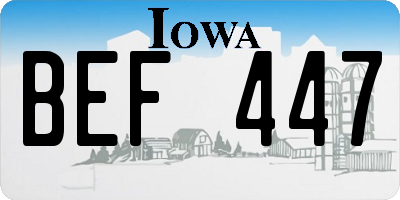 IA license plate BEF447