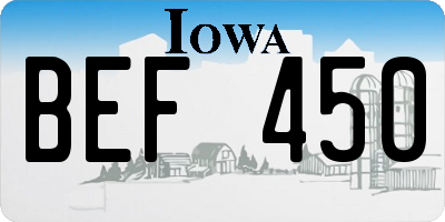 IA license plate BEF450