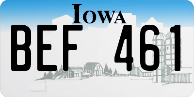 IA license plate BEF461