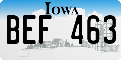 IA license plate BEF463