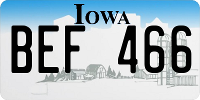 IA license plate BEF466