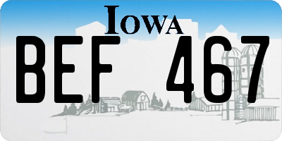 IA license plate BEF467