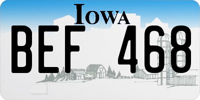 IA license plate BEF468