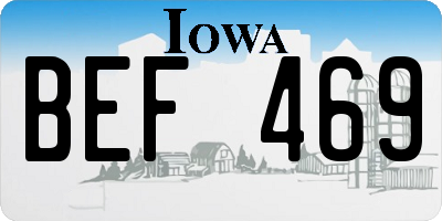 IA license plate BEF469