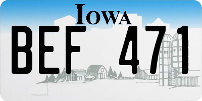 IA license plate BEF471