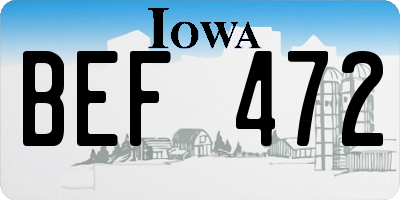 IA license plate BEF472