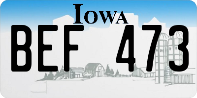 IA license plate BEF473