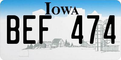 IA license plate BEF474
