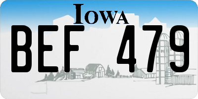 IA license plate BEF479