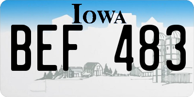 IA license plate BEF483