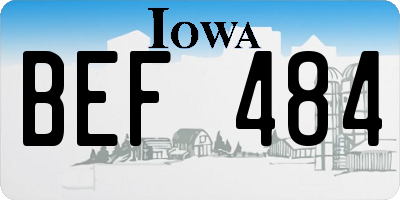 IA license plate BEF484