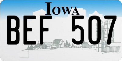 IA license plate BEF507