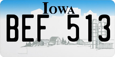 IA license plate BEF513