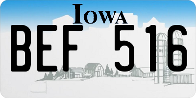 IA license plate BEF516