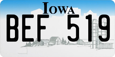 IA license plate BEF519