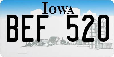 IA license plate BEF520