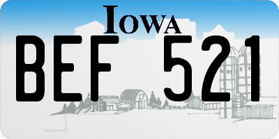 IA license plate BEF521