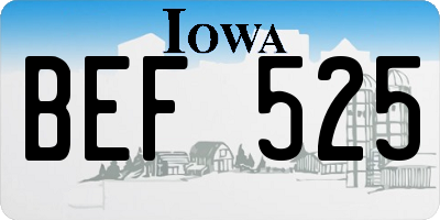 IA license plate BEF525