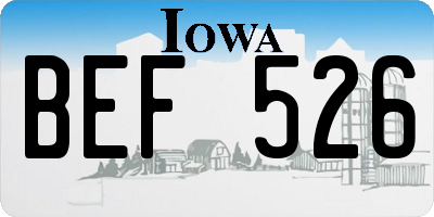 IA license plate BEF526