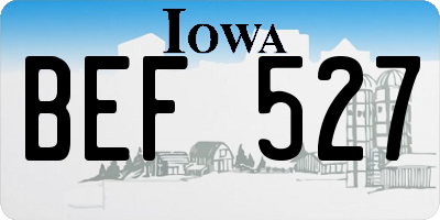 IA license plate BEF527