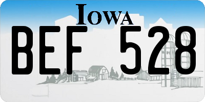 IA license plate BEF528