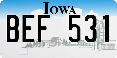 IA license plate BEF531