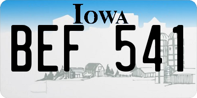 IA license plate BEF541