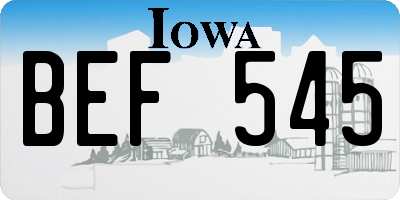 IA license plate BEF545