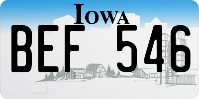 IA license plate BEF546
