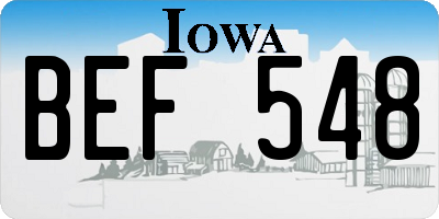 IA license plate BEF548