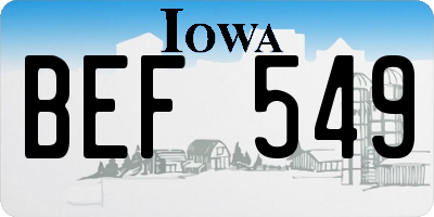 IA license plate BEF549