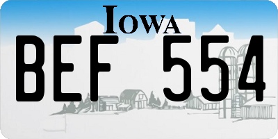 IA license plate BEF554