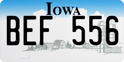 IA license plate BEF556