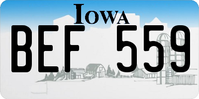 IA license plate BEF559