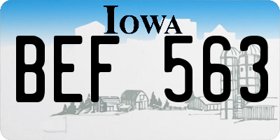 IA license plate BEF563