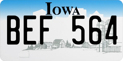 IA license plate BEF564