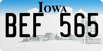 IA license plate BEF565