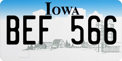 IA license plate BEF566