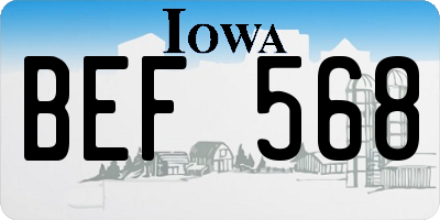 IA license plate BEF568