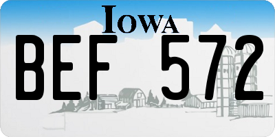 IA license plate BEF572