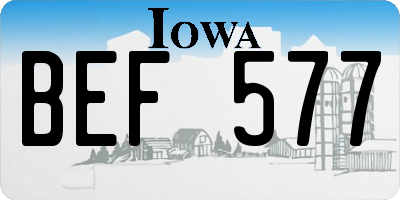 IA license plate BEF577