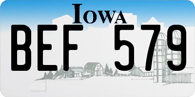 IA license plate BEF579