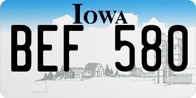IA license plate BEF580
