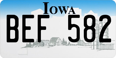 IA license plate BEF582