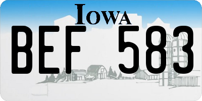 IA license plate BEF583