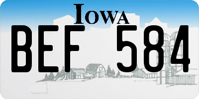 IA license plate BEF584