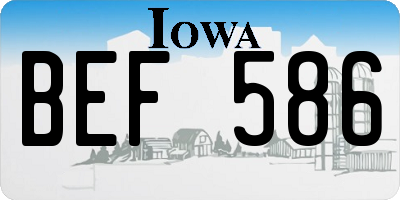 IA license plate BEF586